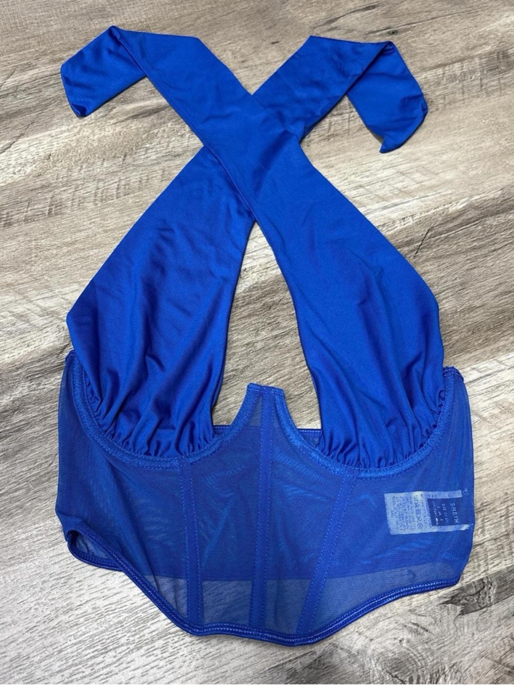 SHEIN Electric Blue Halter Bodysuit